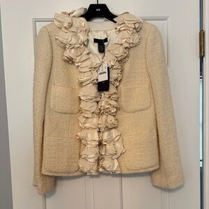 NWT J.Crew Collection Cascading flowers Astrid Cream Ruffle Jacket